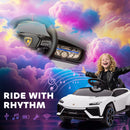 AIYAPLAY Licensed Lamborghini Electric Ride On Car With Suspension, White