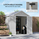 Outsunny 6 x 5ft Resin Garden Shed with Floor and Window, Light Grey