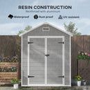 Outsunny 6 x 5ft Resin Garden Shed with Floor and Window, Light Grey