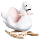 HOMCOM Children's Ride on  Swan - White and Pink