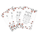 Personalised Pink Floral Set of 36 Wedding Save the Dates