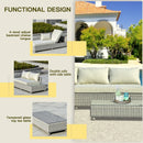 Outsunny Rattan Corner Sofa Set with Coffee Table 3 Piece 2m - Grey