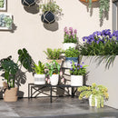 Outsunny 3 Tier Metal Corner Plant Stand for Garden Balcony Patio, Black