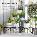 Outsunny 3 Tier Metal Corner Plant Stand for Garden Balcony Patio, Black