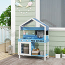 AIYAPLAY Kids Mud Kitchen, Outdoor Play Kitchen for Boys Girls, Blue