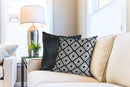 Pisa Geometric Jacquard Cushion Cover in Black