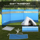 Outsunny Camping Windbreaks with Clear Windows and Carry Bag, 440 x 140cm