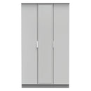 Paris Ready Assembled Wardrobe with Triple Mirror  - Uniform Matt & Dusk Grey