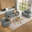 HOMCOM Armchair, Faux Leather Accent Chair with Thicken Cushion, Grey