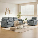 HOMCOM Armchair, Faux Leather Accent Chair with Thicken Cushion, Grey
