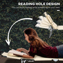 Outsunny Folding Sun Lounger Set of 2 Reclining Chair with Reading Hole