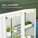 Outsunny 3 Tier Lean-to Mini Greenhouse with Hemmed Edging, White