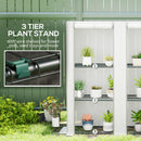 Outsunny 3 Tier Lean-to Mini Greenhouse with Hemmed Edging, White