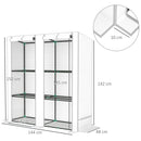 Outsunny 3 Tier Lean-to Mini Greenhouse with Hemmed Edging, White