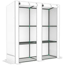 Outsunny 3 Tier Lean-to Mini Greenhouse with Hemmed Edging, White