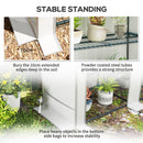 Outsunny 3 Tier Lean-to Mini Greenhouse with Hemmed Edging, White