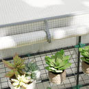 Outsunny 3 Tier Lean-to Mini Greenhouse with Hemmed Edging, White