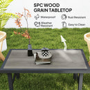 Outsunny Garden Coffee Table with SPC Woodgrain Tabletop, Wood Effect