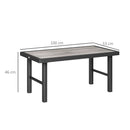Outsunny Garden Coffee Table with SPC Woodgrain Tabletop, Wood Effect