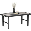 Outsunny Garden Coffee Table with SPC Woodgrain Tabletop, Wood Effect
