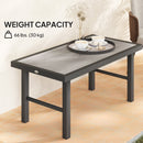 Outsunny Garden Coffee Table with SPC Woodgrain Tabletop, Wood Effect