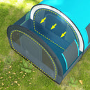 Outsunny Camping Tent, 3000mm Waterproof Family Tent for 5-6 Man, Grey and Blue