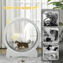 PawHut Cat Treadmill, 30 Inch Wooden Cat Running Wheel With Brake, White