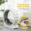 PawHut Cat Treadmill, 30 Inch Wooden Cat Running Wheel With Brake, White