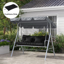 Outsunny Outdoor Back and Seat Cushion with Pillows, NO SWING, Black