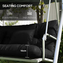 Outsunny Outdoor Back and Seat Cushion with Pillows, NO SWING, Black