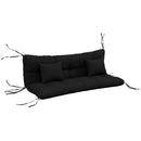 Outsunny Outdoor Back and Seat Cushion with Pillows, NO SWING, Black