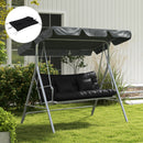 Outsunny Outdoor Back and Seat Cushion with Pillows, NO SWING, Black
