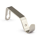 Full Stop - Extendable Curtain Pole with rings and pair of end finials in Brushed Silver