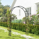 Outsunny Steel Garden Arch, 2.2m High x 1.5m Wide Metal Garden Trellis Black