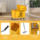HOMCOM Mop Bucket with Wringer on Wheels for Floor Cleaning 20 Litre Yellow