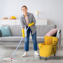HOMCOM Mop Bucket with Wringer on Wheels for Floor Cleaning 20 Litre Yellow