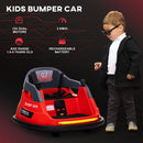 HOMCOM Kids Bumper Car w/ 360-Degree Rotation Spin, Lights, Music - Red