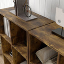HOMCOM Storage Cabinet Bookcase 6 Cube for Home Office, Rustic Brown
