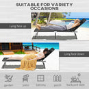 Outsunny Folding Sun Lounger Set of 2 Reclining Chair with Reading Hole Black