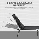 Outsunny Folding Sun Lounger Set of 2 Reclining Chair with Reading Hole Black