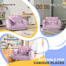 AIYAPLAY 2 in 1 Kids Folding Bed with Glow in The Dark Cosmic Design, Pink