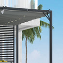 Outsunny Metal Pergola Patio Sun Shelter Grape Tent Retractable Canopy UV Cut