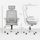 HOMCOM Executive Mesh Office Chair with Headrest, Lumbar Support, Grey