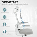HOMCOM Executive Mesh Office Chair with Headrest, Lumbar Support, Grey