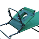 Outsunny Folding Sun Lounger Set of 2 Reclining Chair with Reading Hole