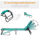 Outsunny Folding Sun Lounger Set of 2 Reclining Chair with Reading Hole