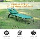 Outsunny Folding Sun Lounger Set of 2 Reclining Chair with Reading Hole
