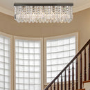 HOMCOM Modern Crystal Ceiling Light Square Chandelier for Home Office Hotel Silver