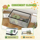 PawHut Turtle Tank 28L Glass Turtle Aquarium w/ Easy Drainage, 45 x 25 x 29cm