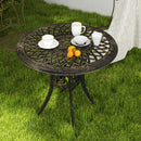 Outsunny 78 cm Round Garden Dining Table with Parasol Hole, White